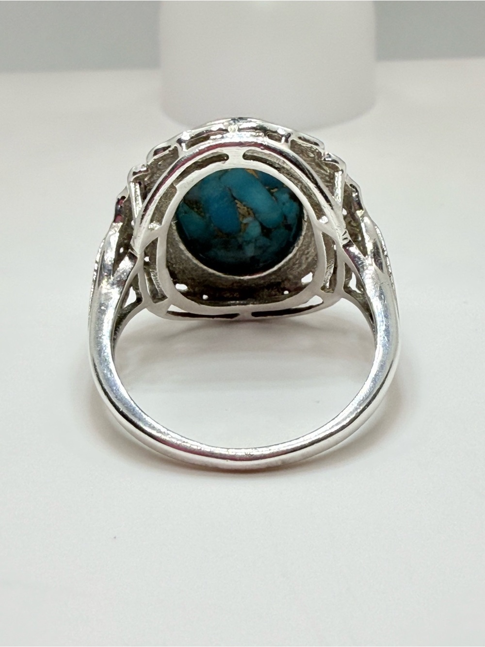 Sterling Silver Turquoise Statement Ring - Blue Turquoise - Picture 12 of 16